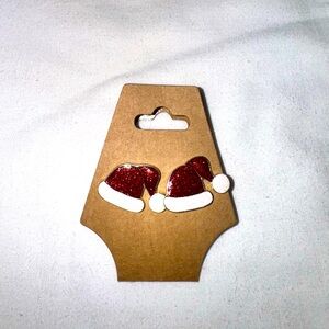 Santa Hat Glitter Earrings